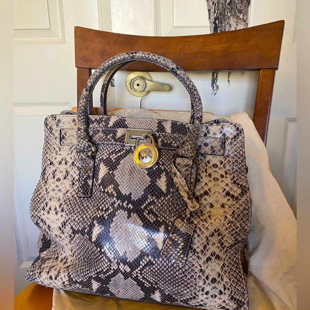 Michael Kors Hamilton snake bag